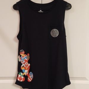 Epcot World Showcase Mickey Black Sleeveless Tank